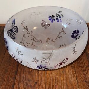 Lennox Butterfly Meadow frosted glass Bowl